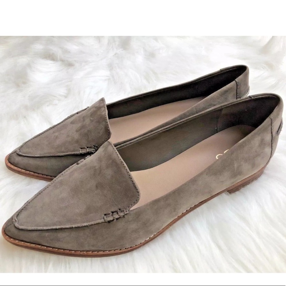 🥿ALDO Clarencea Taupe Nubuck Point Loafers Sz 9.
